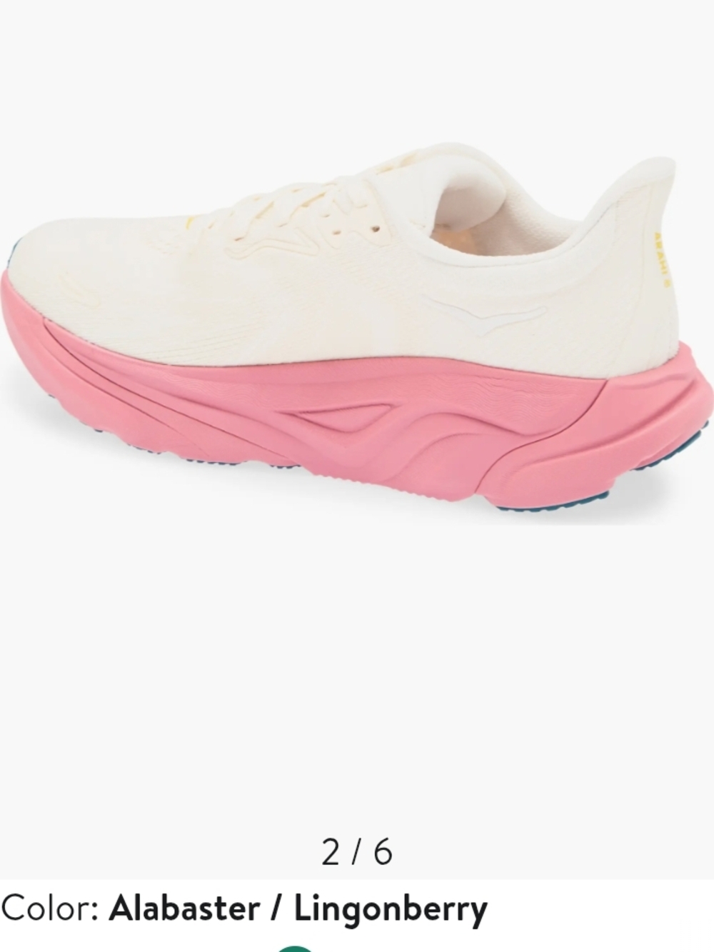 Brand New In Box Hoka Women's White Running Shoe with Pink Laces - Picture 3 of 8